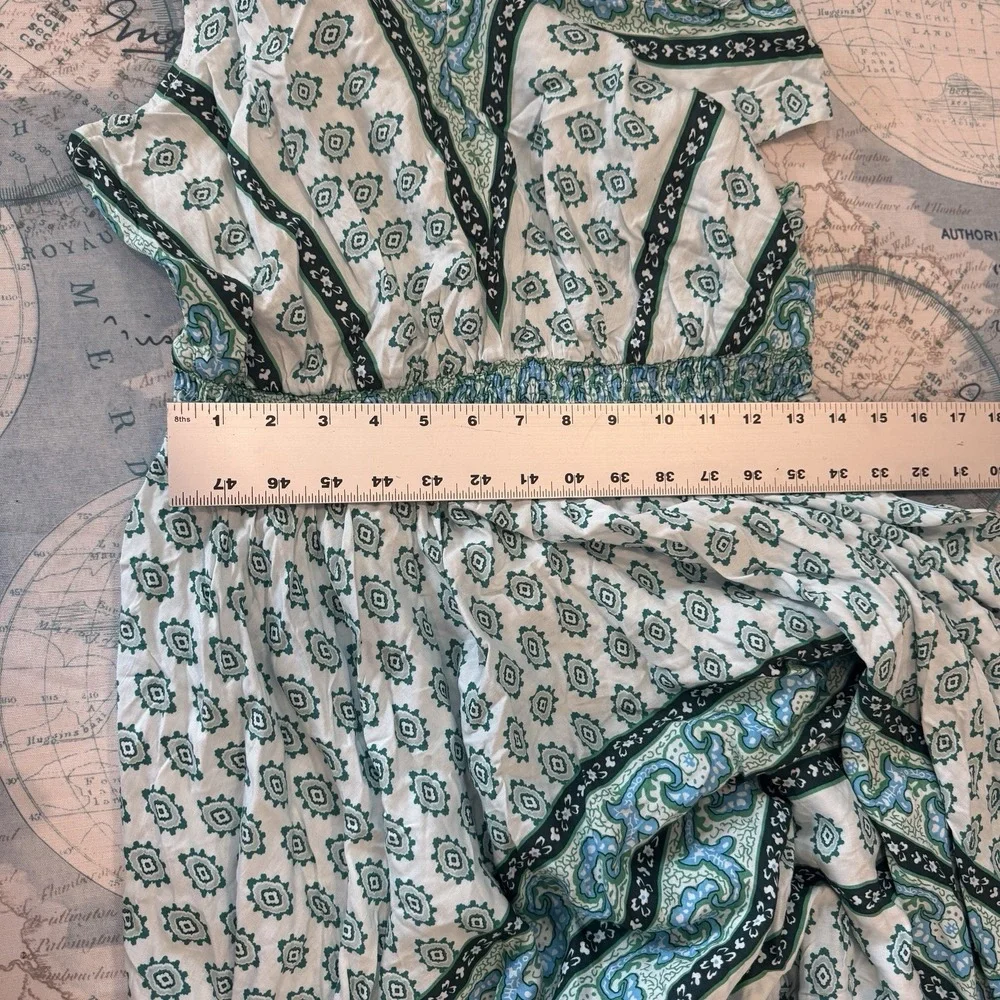 Elegant Teal and White Midi Dress - Picture 5 of 16